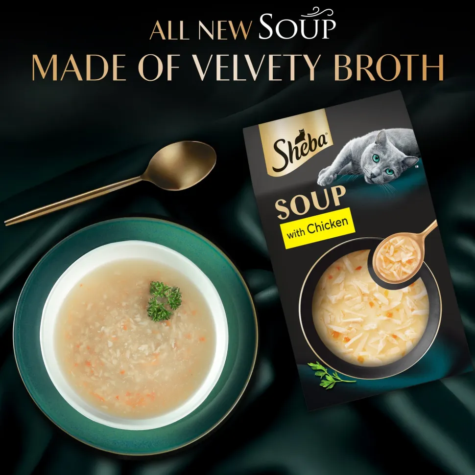 Sheba Soup With Chicken Wet Food For Cat - 40 gm x 4 pcs