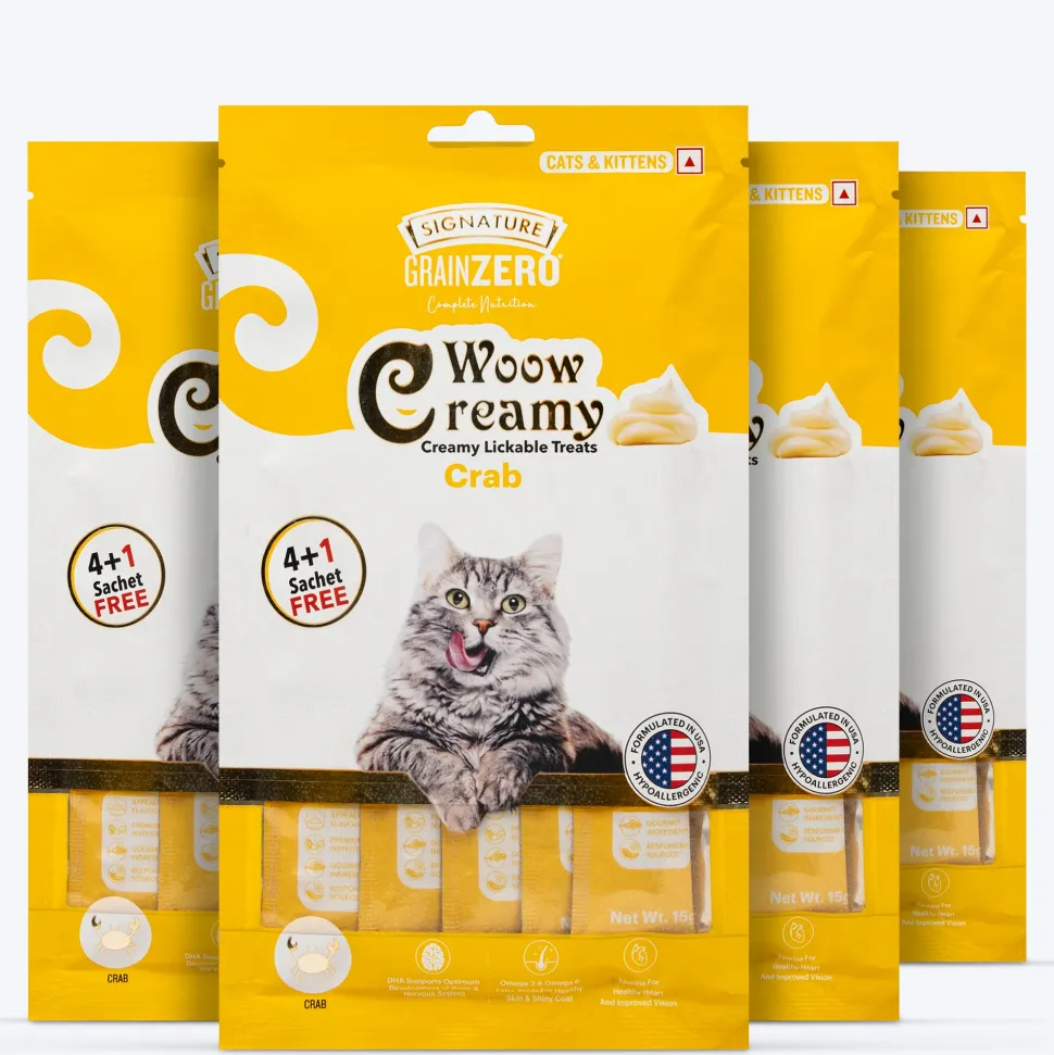 Signature Grain Zero Woow Creamy Crab Lickable Treats For Cat & Kitten - 75 g
