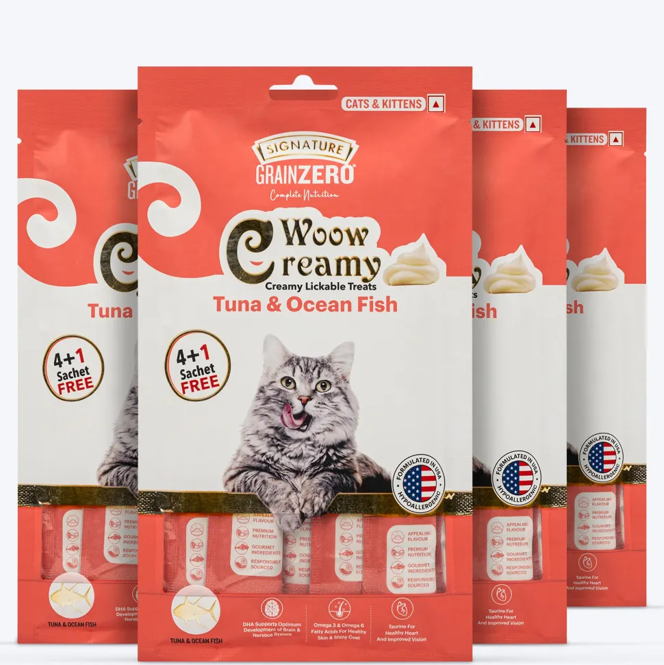 Signature Grain Zero Woow Creamy Tuna & Ocean Fish Lickable Treats For Cat & Kitten - 75 g