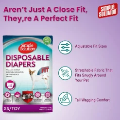 Simple Solution Disposable Dog Diapers - Pack of 12 (In multiple sizes)