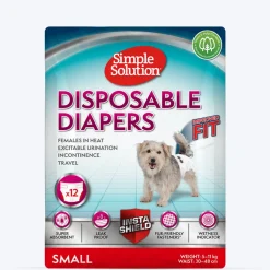 Simple Solution Disposable Dog Diapers - Pack of 12 (In multiple sizes)