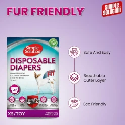 Simple Solution Disposable Dog Diapers - Pack of 12 (In multiple sizes)