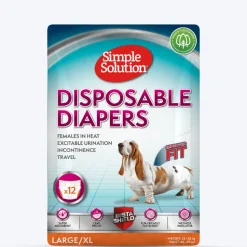 Simple Solution Disposable Dog Diapers - Pack of 12 (In multiple sizes)