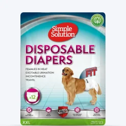 Simple Solution Disposable Dog Diapers - Pack of 12 (In multiple sizes)
