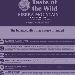 Taste of the Wild Sierra Mountain Canine Recipe Grain Free Dry Dog Food - Roasted Lamb
