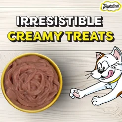 Temptations Creamy Purrrr-ee Lickable Cat Treat, Salmon & Cheese Flavour - 48g (4 pieces)