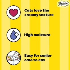 Temptations Creamy Purrrr-ee Salmon & Cheese Flavors Cat Treats - 240 gm (20 x 12gm)