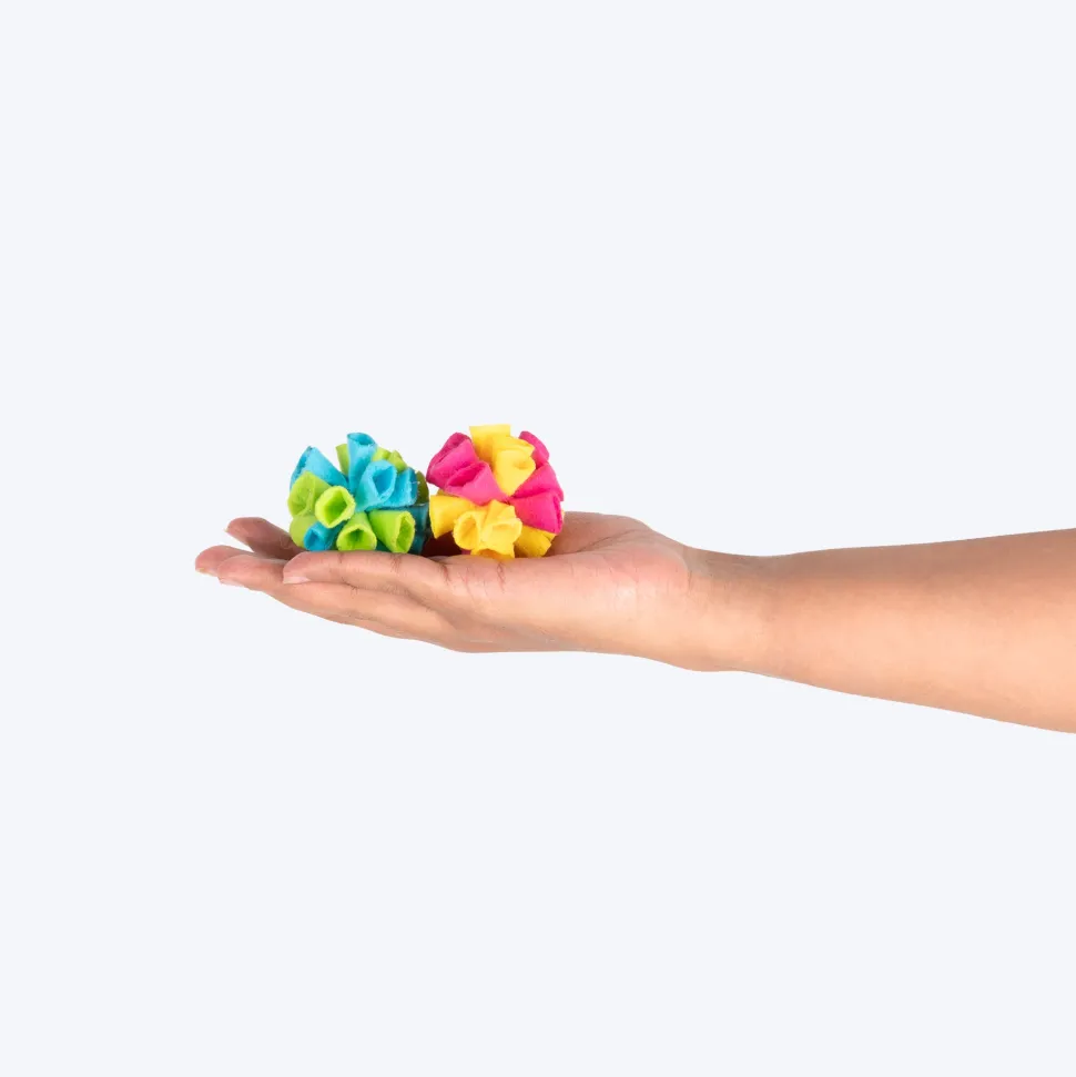 TLC Bouquet Ball Interactive Toys For Cat - Multicolor - Set of 2
