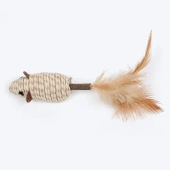 TLC Wiggle Mouse Matatabi Toy For Cat - Beige