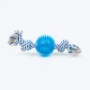 TLC Ball & 2 Knots Rope Toy For Dog - Navy & White