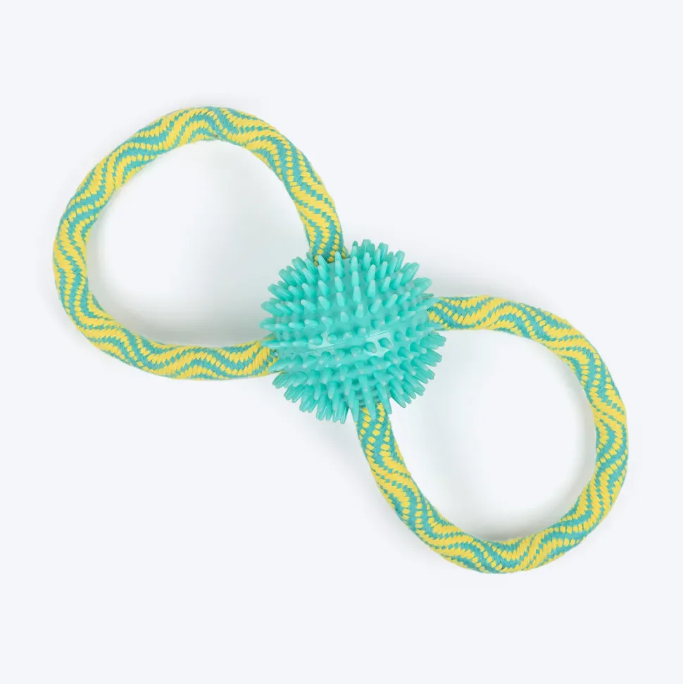TLC Bite Loop Rope Toy For Dog - Yellow & Turquoise