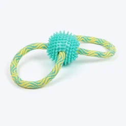 TLC Bite Loop Rope Toy For Dog - Yellow & Turquoise