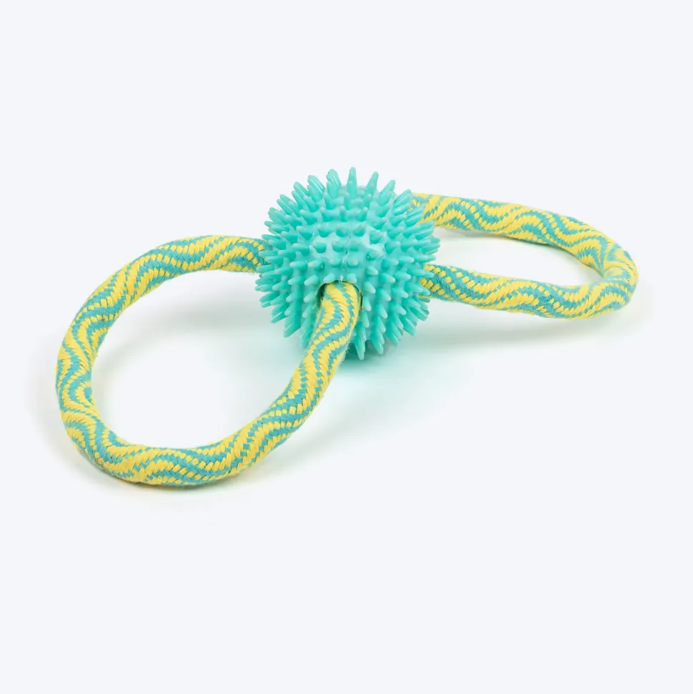 TLC Bite Loop Rope Toy For Dog - Yellow & Turquoise