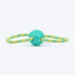 TLC Bite Loop Rope Toy For Dog - Yellow & Turquoise