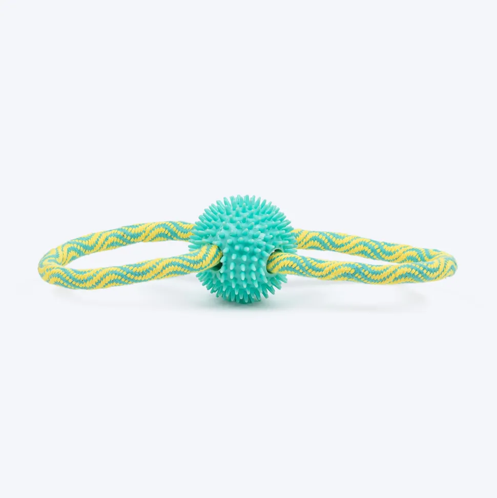 TLC Bite Loop Rope Toy For Dog - Yellow & Turquoise