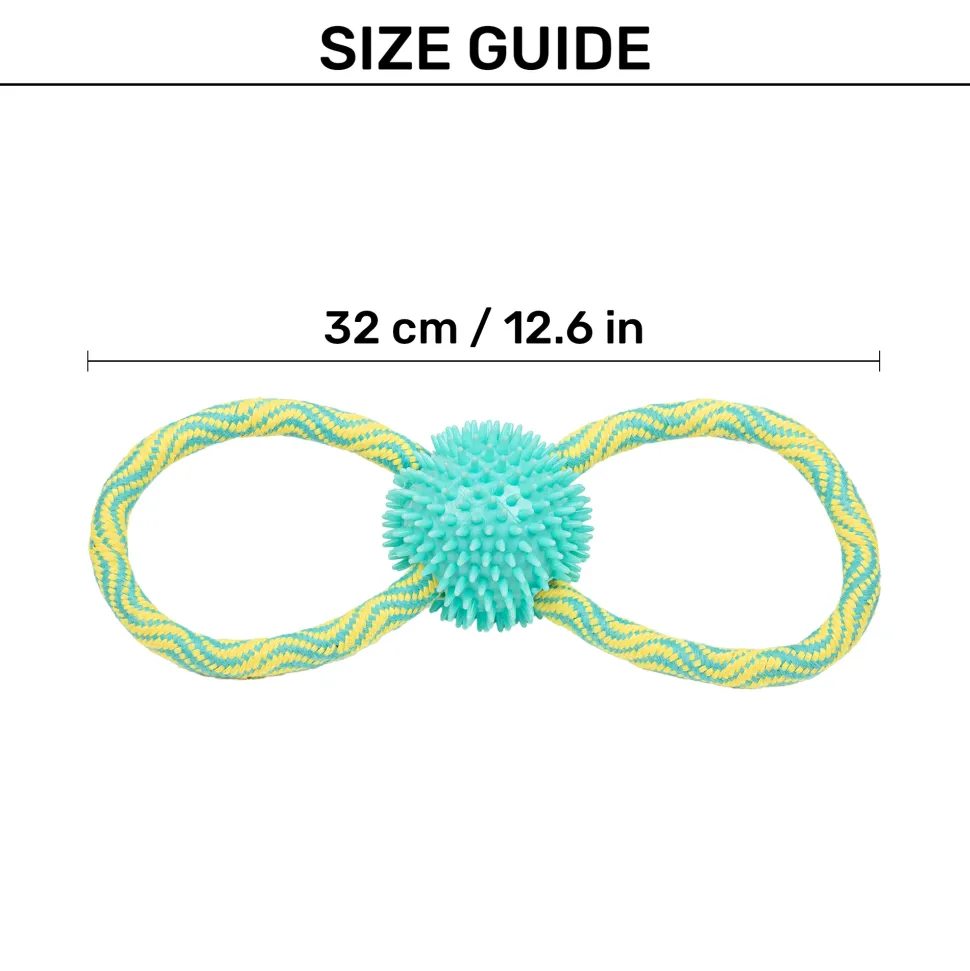 TLC Bite Loop Rope Toy For Dog - Yellow & Turquoise