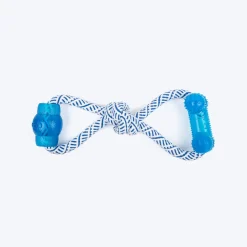TLC Bone & Candy Rope Toy For Dog - Navy & White