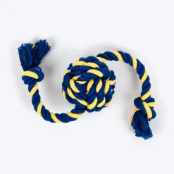 TLC Knot Ruff Rope Toy For Puppies & Small Dog - Yellow & Blue