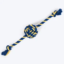 TLC Knot Ruff Rope Toy For Puppies & Small Dog - Yellow & Blue