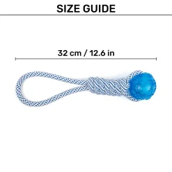 TLC Loop With Ball Rope Toy For Dog - Navy & White
