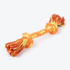 TLC Mighty Tug Rope Toy For Dog - Orange & Yellow