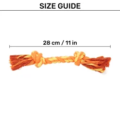 TLC Mighty Tug Rope Toy For Dog - Orange & Yellow