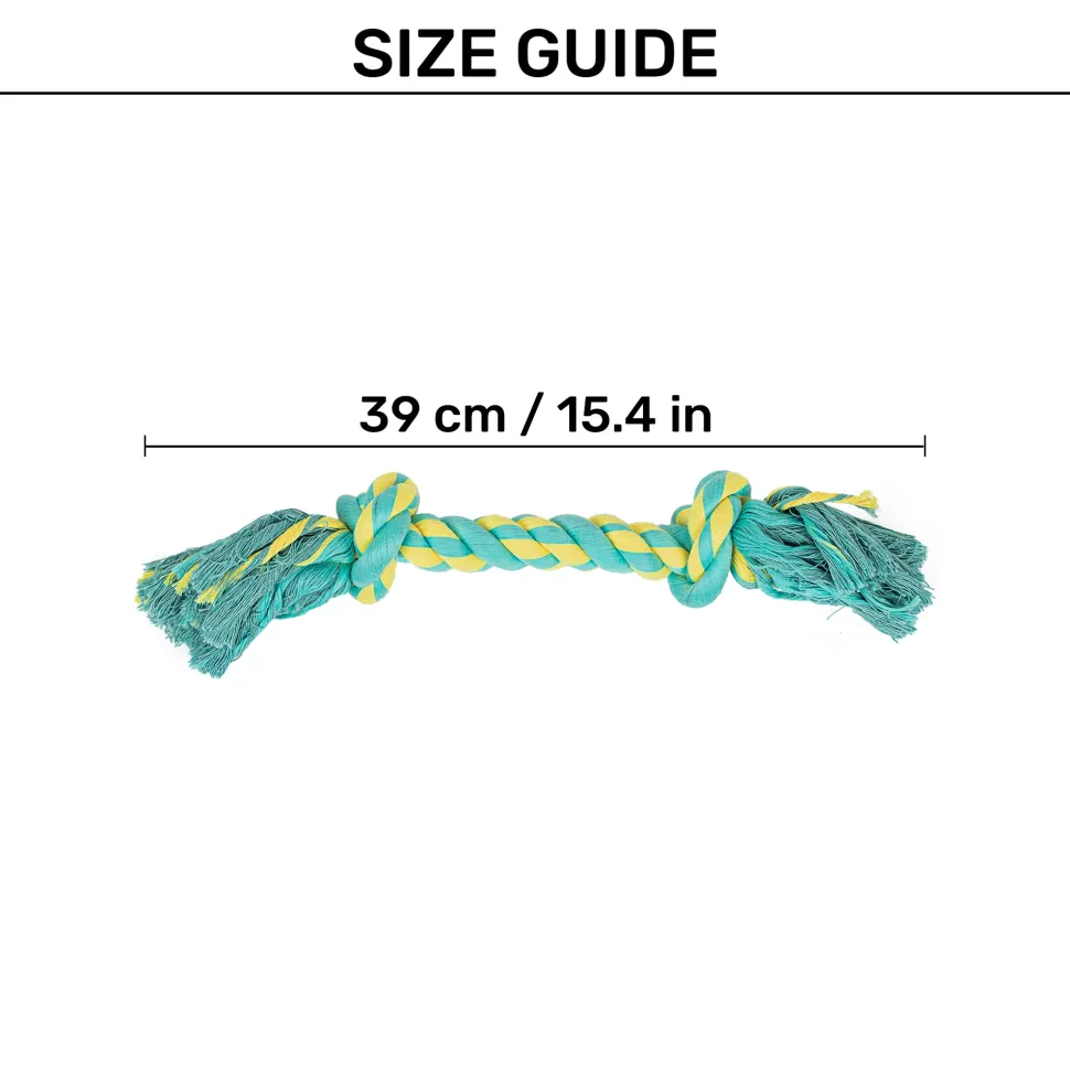 TLC Mighty Tug Rope Toy For Dog - Blue & Yellow