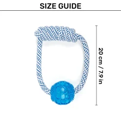 TLC Rope & Ball Rope Toy For Dog - Navy & White