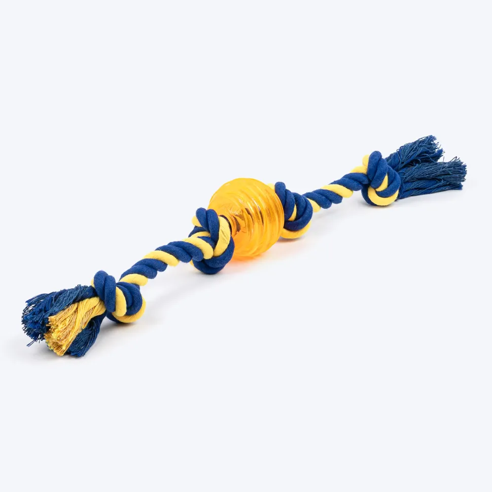 TLC Rope Chewer Rope Toy For Dog - Yellow & Blue