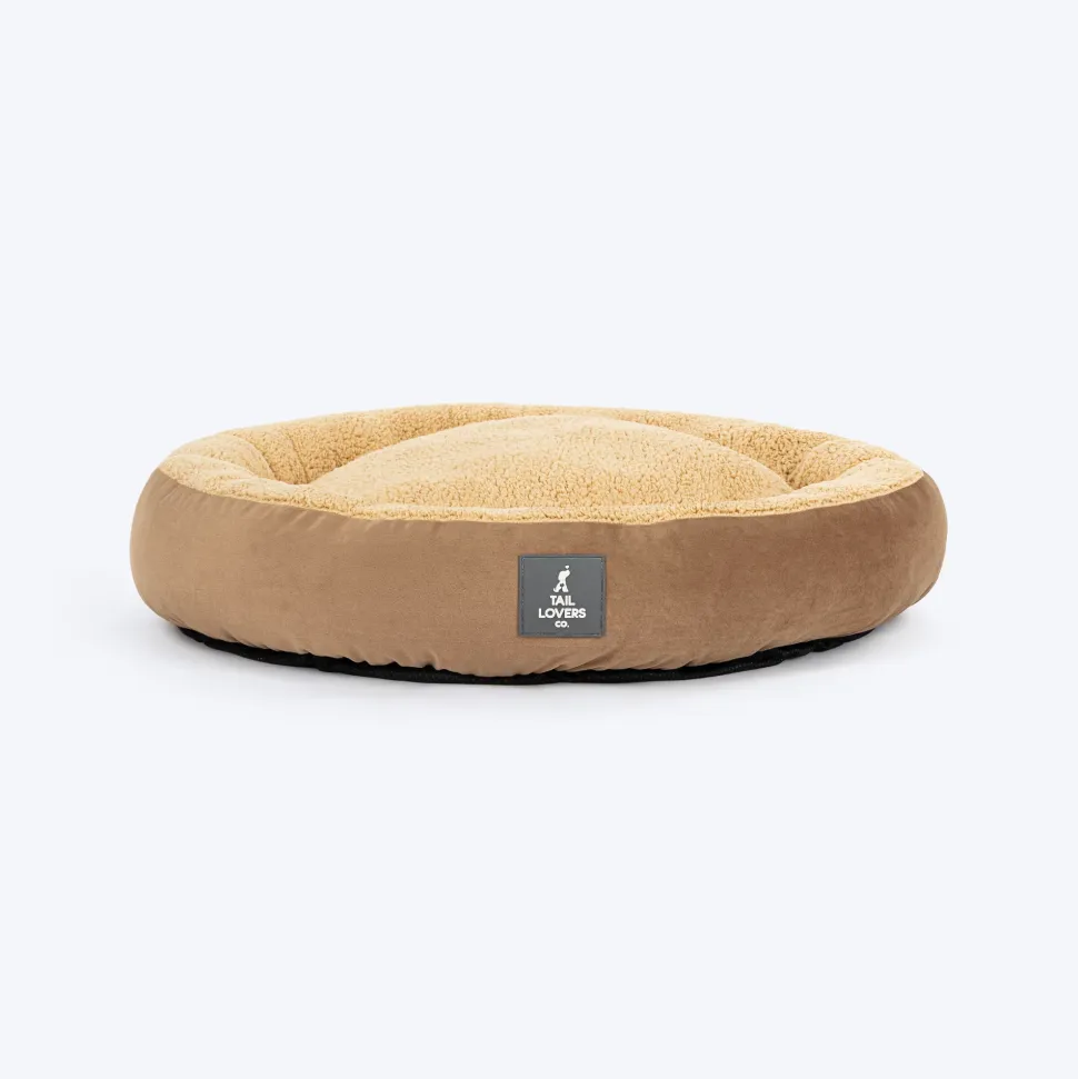 TLC Round Retreat Bed For Dog & Cat - Brown