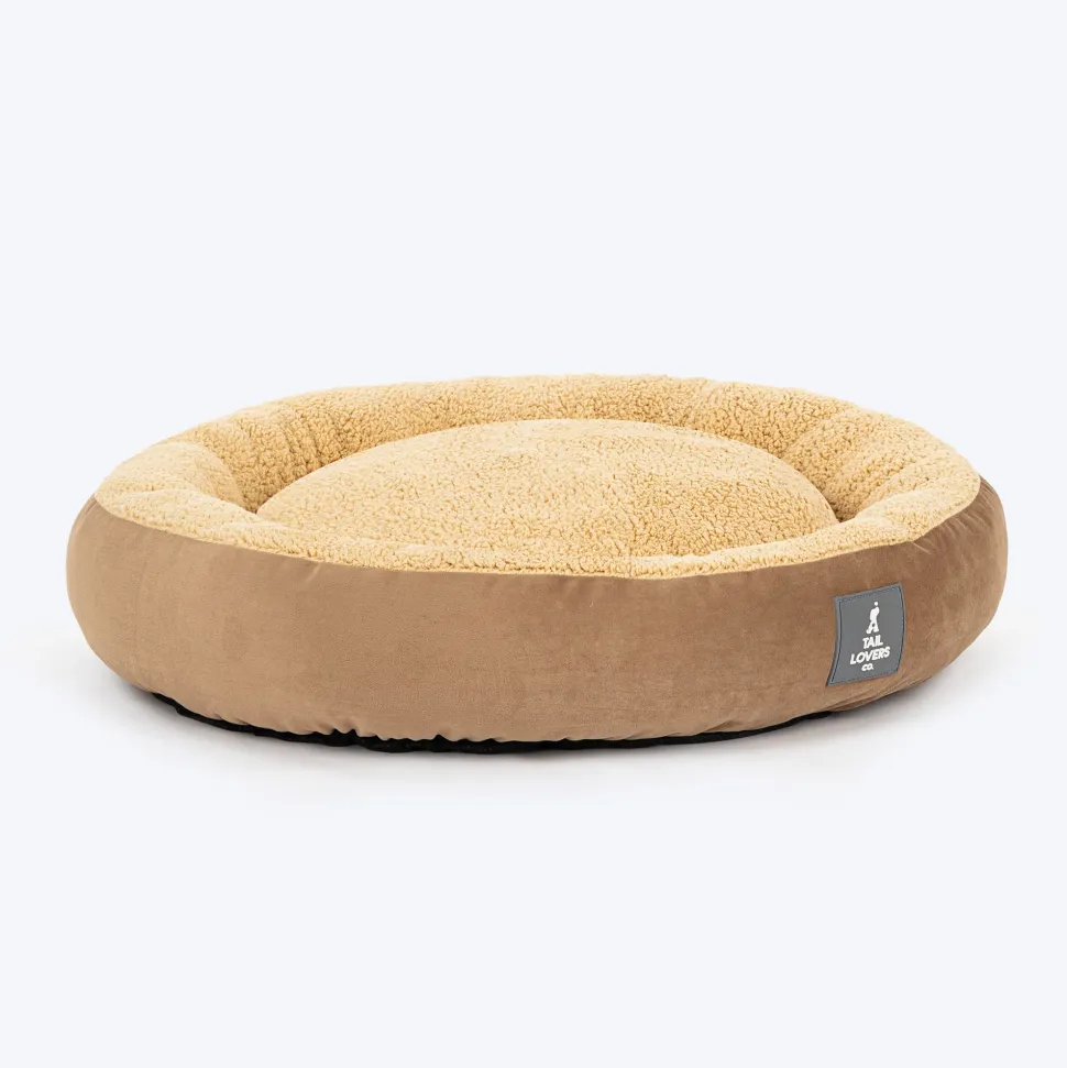 TLC Round Retreat Bed For Dog & Cat - Brown