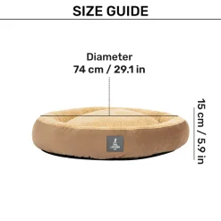 TLC Round Retreat Bed For Dog & Cat - Brown