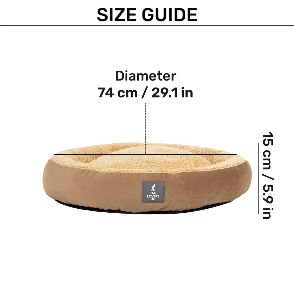 TLC Round Retreat Bed For Dog & Cat - Brown