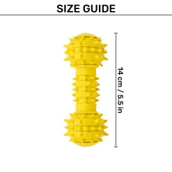 TLC Spiky Dumbbell Squeaky Chew Toy For Dog - Yellow