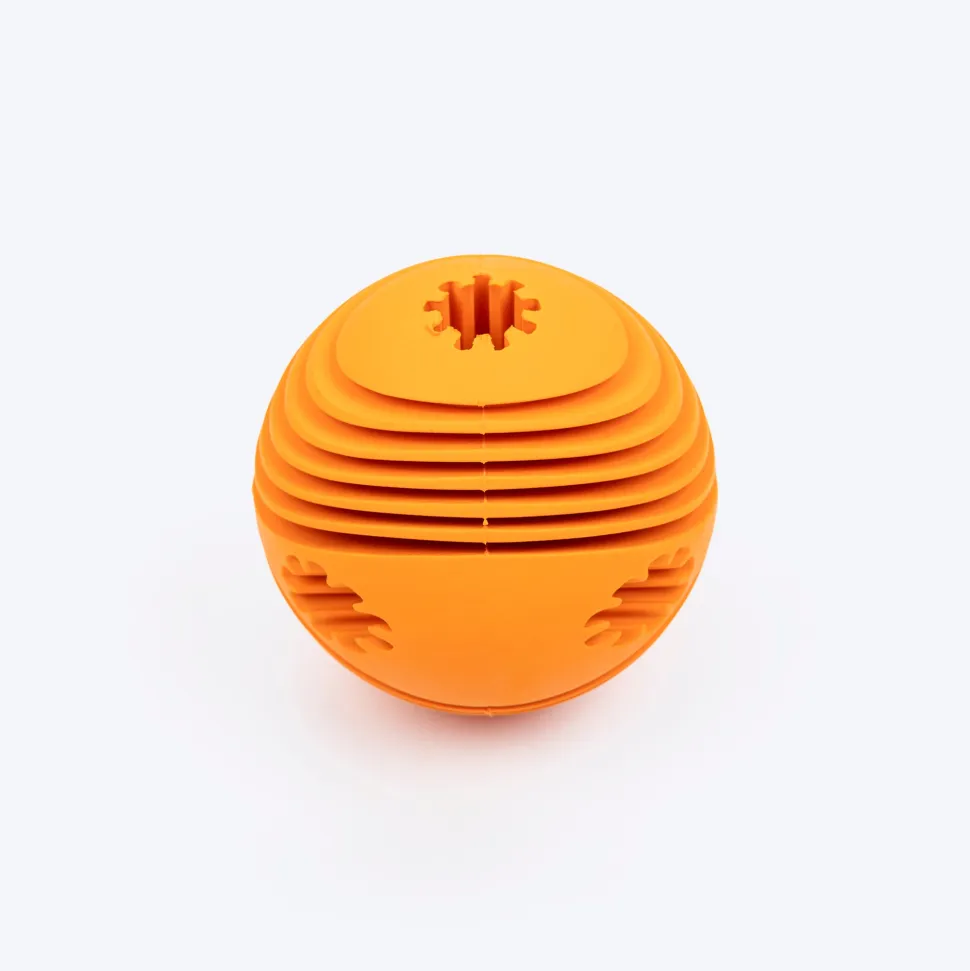 TLC Spiral Textured Ball Chew Toy For Dog - Orange