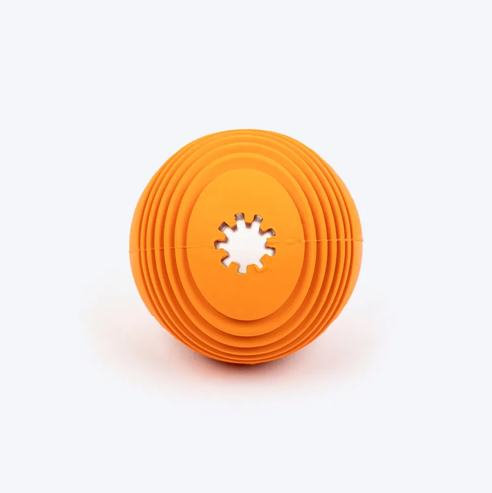 TLC Spiral Textured Ball Chew Toy For Dog - Orange