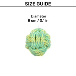 TLC Tug Knot Ball Rope Toy For Dog - Yellow & Turquoise