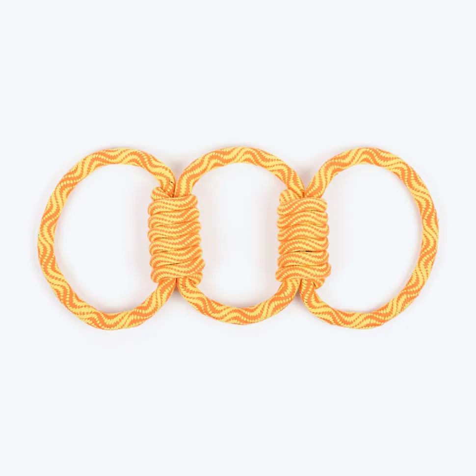 TLC Tug Trio Rope Toy For Dog - Yellow & Orange