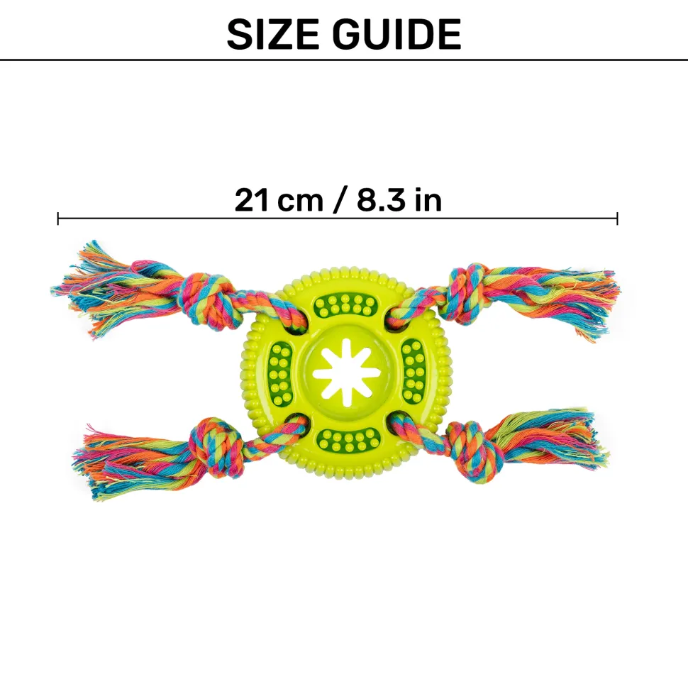TLC Tyre With Rope Chew Toy For Dog - Green