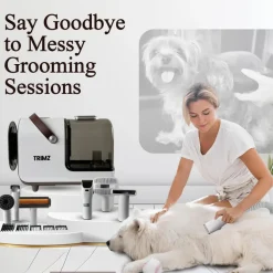 Trimz Pet Grooming Kit & Vacuum Suction For Dog & Cat - White