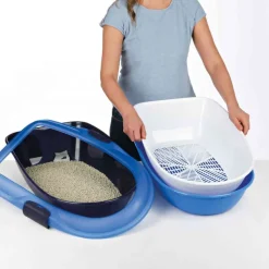 Trixie Berto Cat Litter Tray - 23 x 15 x 8 inch - Grey
