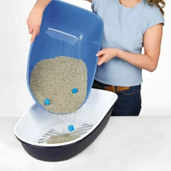 Trixie Berto Cat Litter Tray - 23 x 15 x 8 inch - Grey