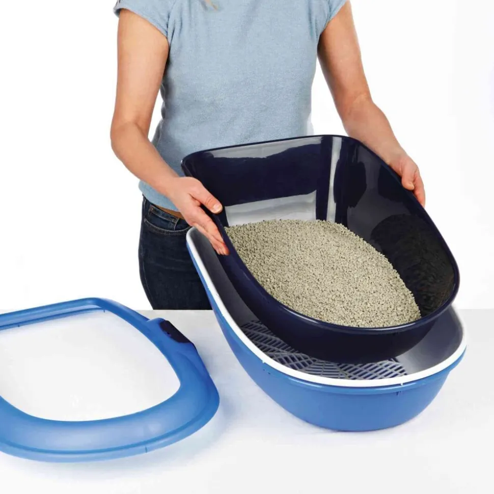 Trixie Berto Cat Litter Tray - 23 x 15 x 8 inch - Grey