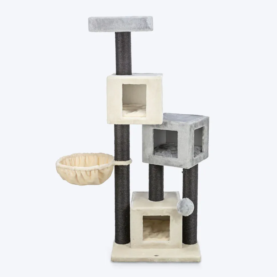 Trixie Enzo Scratching Post Cat Tree - Cream & Grey