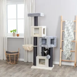 Trixie Enzo Scratching Post Cat Tree - Cream & Grey