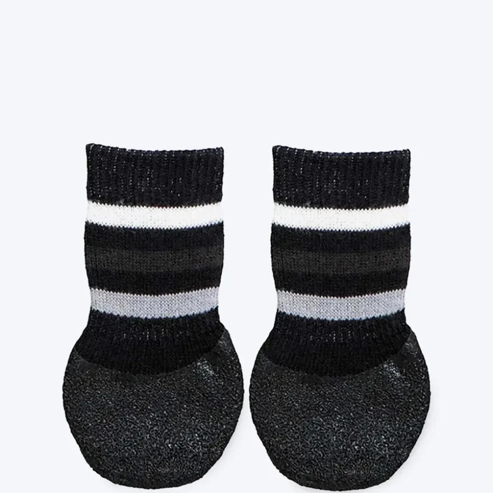 Trixie Non - Slip Dog Socks with AA-Round Rubber Coating - Black - 1 Pair ( 2 Boots Covers 2 Paws Only)