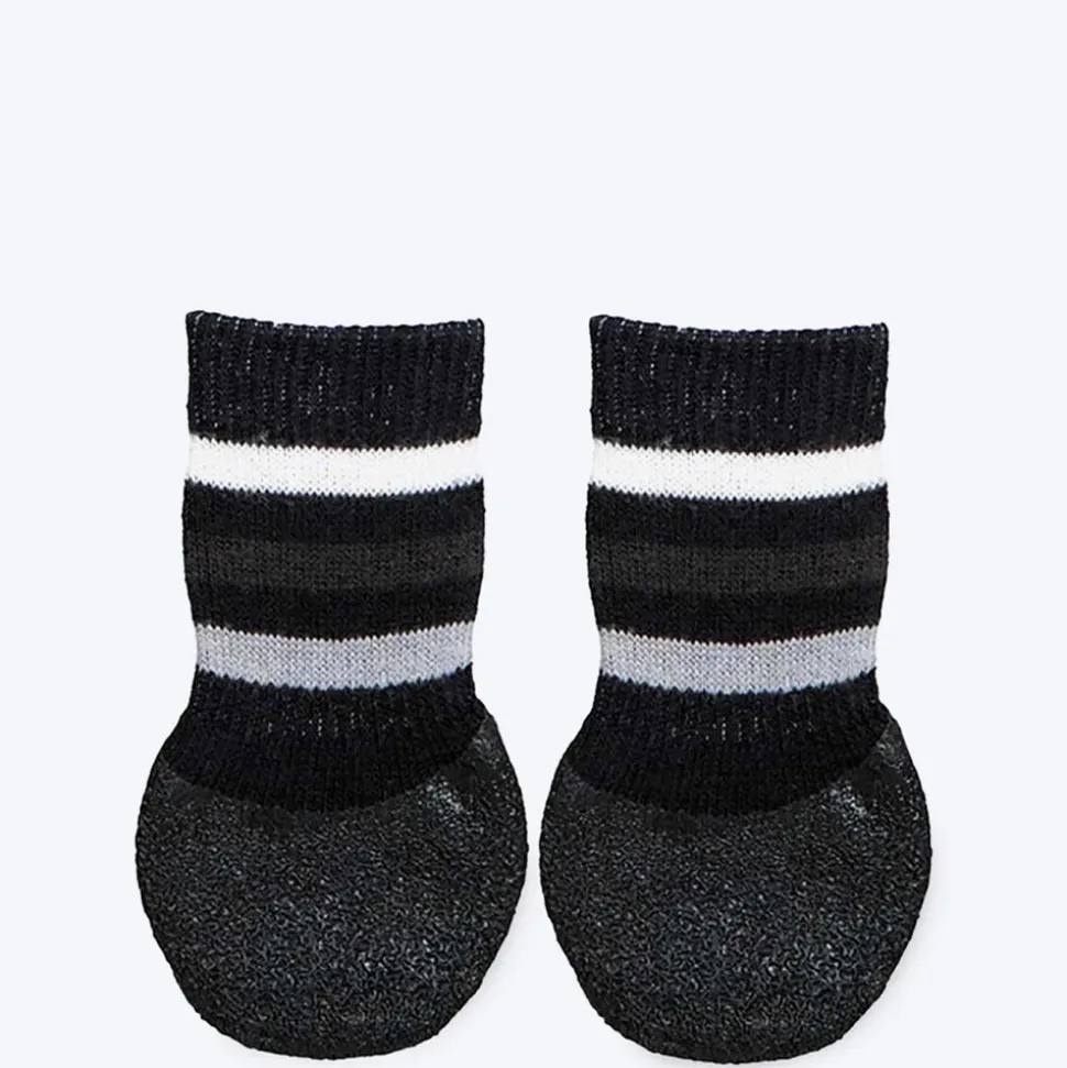 Trixie Non - Slip Dog Socks with AA-Round Rubber Coating - Black - 1 Pair ( 2 Boots Covers 2 Paws Only)