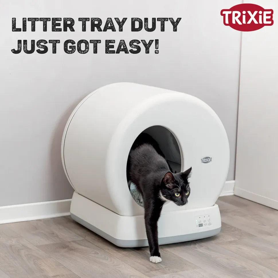 Trixie Self-Cleaning Litter Tray For Cat - White - 55.5 x 53 x 52 cm