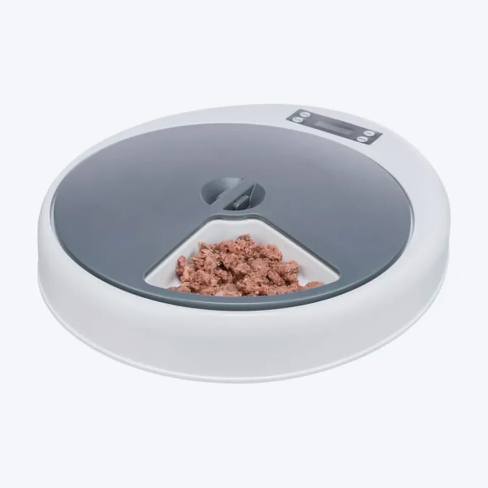 Trixie TX4+1 Automatic Food Dispenser For Dogs & Cats - White & Grey