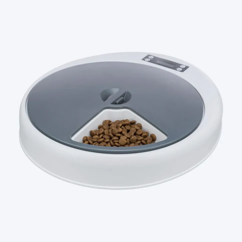 Trixie TX4+1 Automatic Food Dispenser For Dogs & Cats - White & Grey